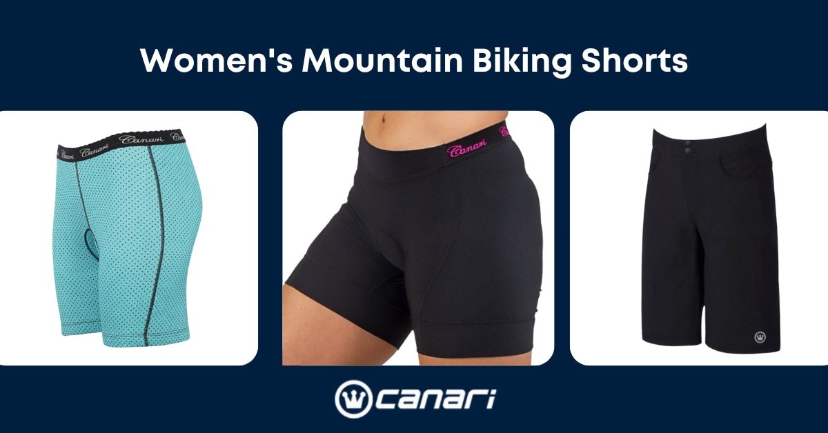 An image showing the top three women's mountain biking shorts for comfort and performance.