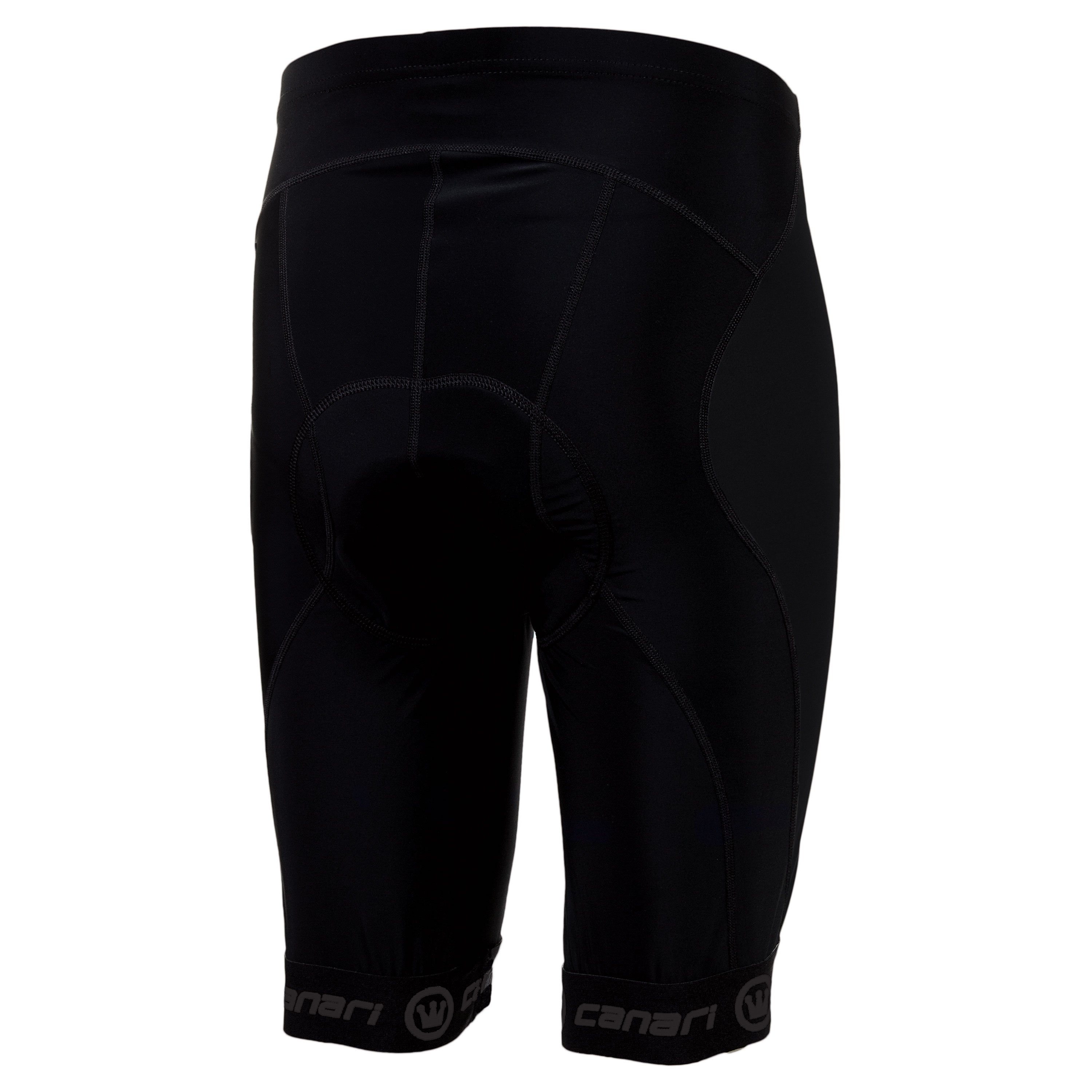 Short de cyclisme rembourré noir pour homme Canari avec coque Short de cyclisme rembourré noir pour homme Canari avec coque