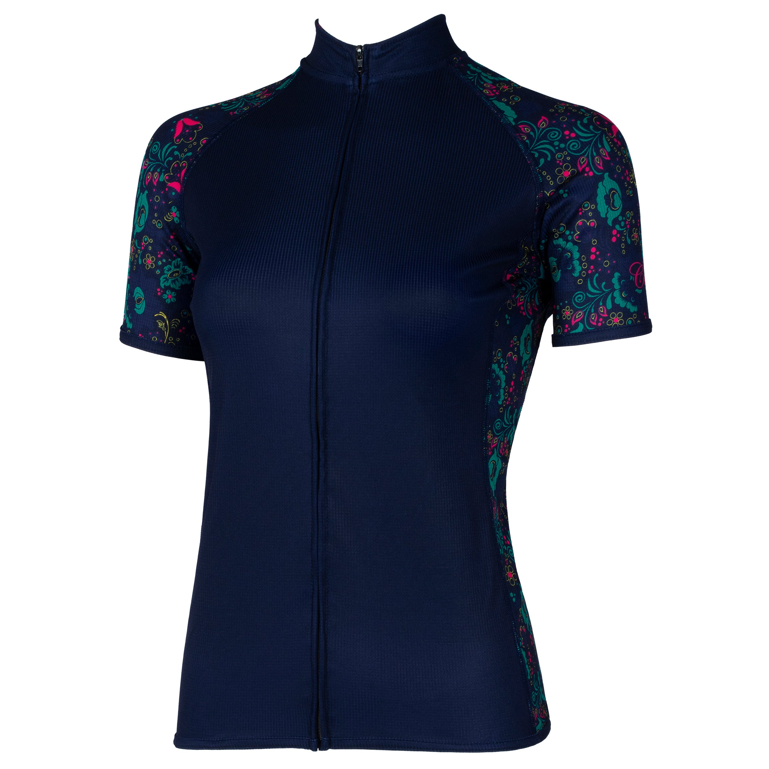Women's Navy Blue Floral Paisley Pro Bike Jersey Canari Cyclewear